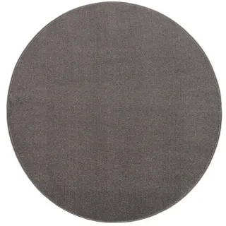 Webteppich , Grau , Textil , Uni , rund , Oeko-Tex® Standard 100 , pflegeleicht , Teppiche und Böden, Teppiche, Runde Teppiche