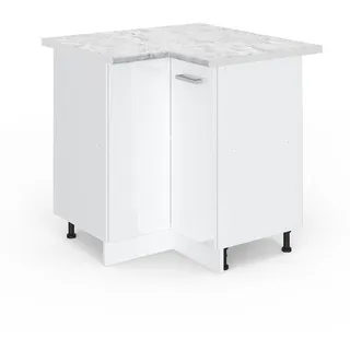 Vicco Eckunterschrank R-Line 75,6 x 0 x 0 cm Weiß Hochglanz