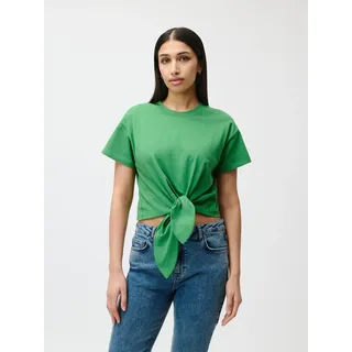 T-Shirt LEGER "Tessy, LeGer by Lena Gercke", Damen, Gr. 42, grün, Jersey, Obermaterial: 100% Baumwolle, taillenlang, Rundhals, Shirts T-Shirt, mit Knoten-Detail, cropped