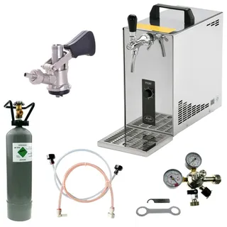 BieTal Bierzapfanlage Bierkühler Zapfanlage 35 L/h KOMPLETTSET - KEG Korb - CO2 2 kg