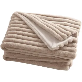 Appletree Überwurf aus natürlichem Kunstfell (180 x 130 cm) – weicher Sofaüberwurf – Decke – Felldecke – passendes Kissen erhältlich