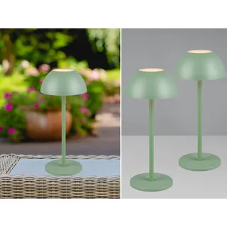 2er SET Akku LED Outdoor Touch Tischlampen ohne Kabel in Grün - 30cm klein