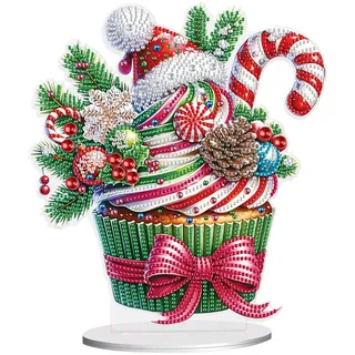 JISHSHAY Weihnachten Diamond Painting Tischdekoration Christmas Diamant Painting Tischdekoration Eiscreme Diamantmalerei Tischdeko Weihnachten Diamaond Malerei Tischdeko Diamant Malerei Tisch Deko
