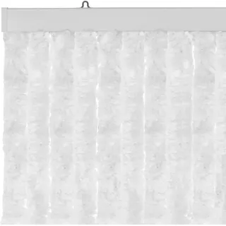Moritz Flauschvorhang aus Chenille 90 x 220 cm weiß Türvorhang als Fliegenschutz Insektenschutz für Camping Wohnwagen - Weiß