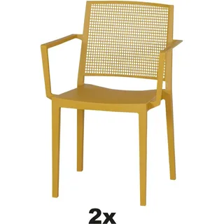 Siena Garden Stapelsessel-Set Square 2-teilig Mustard