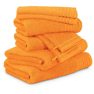 Möve Handtuchset New Classic 8-TLG Handtücher - 2X 20x15 cm + 2X 30x50 cm + 2X 50x100 cm + 2X 67x140 cm, 100% Baumwolle, orange