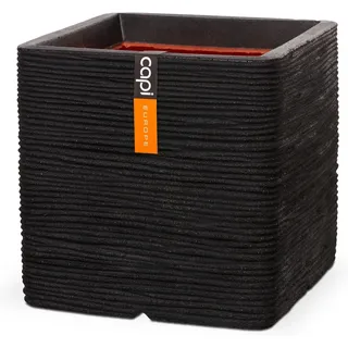 Capi Pflanztopf Rib NL quadratisch 50 cm x 50 cm x 50 cm Schwarz