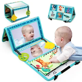 JoyLife Baby Spiegel Spielzeug,Faltbares Bauchlage Spielzeug, Ideal als Fühlbuch für Neugeborene,Visuelle Auditive Taktile Stimulation Montessori Spielzeug Geschenke für Neugeborene 0 3 6 12 Monate