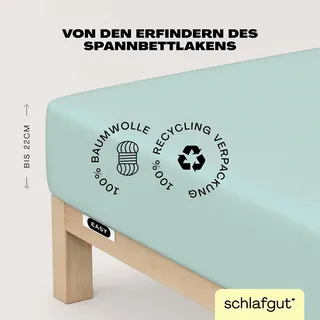 schlafgut Spannbettlaken Jersey 140 x 200 - 160 x 200 cm petrol