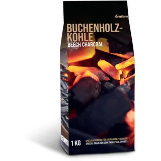 Enders® Buchenholzkohle für AURORA Tischgrill 1383, rauchfrei BBQ Grill, Buchen-Holzkohle für schenlles Anzünden, 1 KG