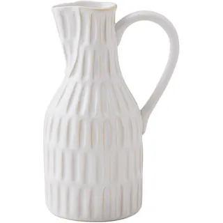 Mud Pie Vase aus Steingut, groß, 22,9 x 10,8 cm, cremefarben