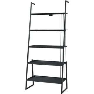 [en.casa] Bücherregal 80 x 183,5 x 40 cm Schwarz