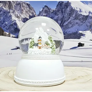 Schneekugel Weihnachten | Bergdorf im Schnee | Sockel weiß Nostalgie | Höhe: 13cm Breite 10 cm | 20252 (Bergdorf weiß Nostalgie)