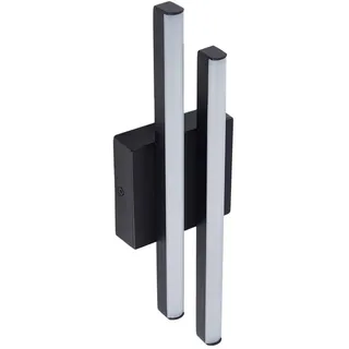 Lindby LED Wandleuchte außen Abelia (spritzwassergeschützt (Modern) in Schwarz aus Aluminium (2 flammig,) - Außenwandleuchten Wandlampe Led Außenlampe Outdoor für Außenwand/Hauswand