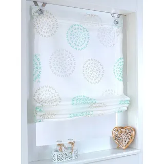 Kutti Raffrollo Bella 45 x 140 cm blau/weiß/beige/türkis