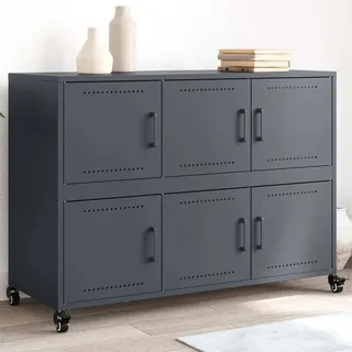 vidaXL Sideboard Anthrazit 100,5x39x72 cm Stahl - Grau