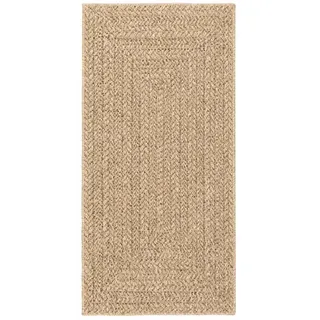 vidaXL Teppich ZIZUR Beige 60x110 cm Jute-Optik Indoor und Outdoor