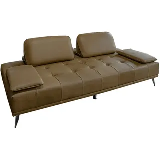 KAWOLA Schlafsofa Wiolo Leder moosgrün