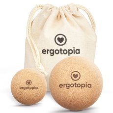 Ergotopia Faszienball aus antibakteriellem & langlebigem Kork, umweltfreundlicher Massageball zur gezielten Selbstmassage von Triggerpunkten & Verspannungen