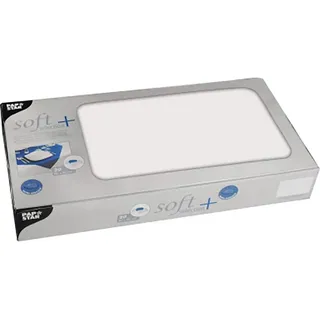 Papstar, 20 Mitteldecken, stoffähnlich, Vlies "soft selection plus" 80 cm x 80 cm weiss, #84914, Weiß