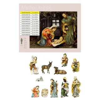 FADEDA 11x Mathias-Krippenfiguren/Höhe:7 cm/handbemalt/detailgetreue Krippen Figuren - Weihnachten Tisch Dekoration Krippe Zubehör