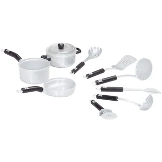 Theo Klein 9428 WMF 9-teiliges Topf- und Küchengeräteset I Hochwertiges Kochgeschirr, Kinderküchen-Zubehör inkl. Topf, Pfanne, Pizzsaschneider, Rührlöffel u.v.m. | Spielzeug für Kinder ab 3 Jahren