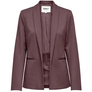 Longblazer ONLY "ONLESKA-ADDY LIFE L/S HB BLAZER CC TLR", Damen, Gr. 38, rose braun detail:herringbone, Web, Obermaterial: 45% Polyamid, 36% Polyester, 15% Viskose, 4% Elasthan, Fischgratmuster, unifarben, regular fit Po-bedeckend, V-Ausschnitt, Blazer Longblazer, mit Reverskragen, verschlusslose Form, Fischgratmuster