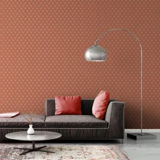 A.S. Création Retro Tapete 70er -Tapete Vintage Grafik Orange Rot Rosa - A.S. Création Vliestapete Retro Chic 395385-8,50m x 0,53m - Made in Germany