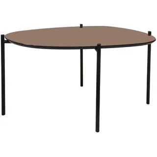 Ambia Home Beistelltisch , Schwarz, Graubraun , Metall, Glas, Holzwerkstoff , Uni , oval , rund , 53.5x50.7x93 cm , Wohnzimmer, Wohnzimmertische, Beistelltische, Beistelltische Metall