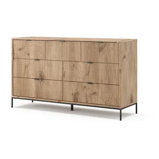 Vicco Sideboard Eliza Viking Oak 140 x 81 cm mit 7 Schubladen