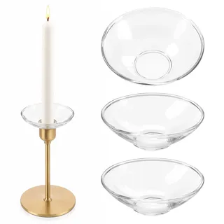 3 Stück Tropfschutz Kerze, Tropfenfänger Kerzen Tropfschutz Kommunionkerze Kerzenhalter für Flaschen Glas Kerzenhalter Kerzenringe für Stabkerzen Kommunion Hochzeit Wohnzimmer Weihnachten Kerzenstände