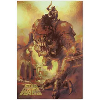 Grupo Erik Star Wars Deko - Star Wars Rancor Ride Poster - Deko Wohnzimmer oder Deko Schlafzimmer - Zimmer Deko - Größe : 61 x 91, 5 cm -Originales Geschenk - Offizielle Lizenz