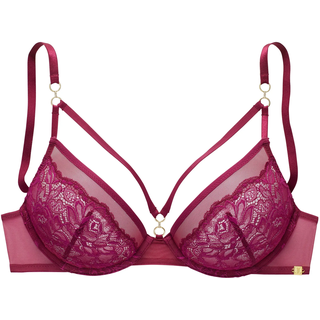 Bügel-BH JETTE, Damen, Gr. 90, Cup D, pink (fuchsia), Spitze, Obermaterial: 90% Polyamid, 10% Elasthan, BHs Bügel-BH, mit aufregenden Ring- und Bänderdetails, sexy Dessous, Reizwäsche