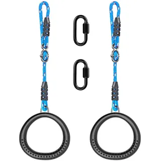 SELEWARE Turnringe Set rutschfeste Gymnastikringe für Kinder, Klettergerüst, Schaukel, Trapezstange mit verstellbaren Riemen, Heimfitness, Ganzkörpertraining 1m