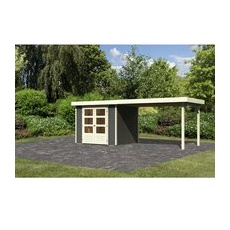KARIBU Gartenhaus »ASKOLA 3«, Holz, BxHxT: 497 x 211 x 217 cm (Außenmaße inkl. Dachüberstand) - grau