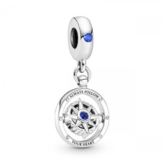 Bild Charm Anhänger "Kompass" Silber, Kristall blau 790099C01