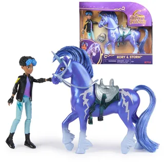 Spin Master Unicorn Academy Set - Rory und Einhorn Storm mit echter Mähne und Schweif sowie Bürste, ca. 12 cm große Originalfiguren zur beliebten Netflix Serie, für Kinder ab 4 Jahren