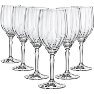 Rocco Bormioli Bormioli Rocco Florian - 6er-Set Gläser aus Glas, transparenter Fuß, für Weißweine, 38 cl - Transparent