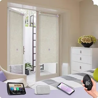 Graywind Mess messen elektrische Roller Jalousien Klemmfix Keine Bohrleuchte motorisierte Fenster blind, strukturierter Stoff, Wärmeschutz Smart Roll