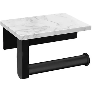 Intirilife Toilettenpapierhalter Edelstahl mit Ablage , Metall , 10x10x17 cm , Badezimmer, WC Ausstattung, Toilettenpapierhalter