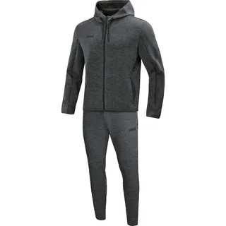JAKO Damen Jogginganzug Premium Basics mit Kapuze, Anthrazit-Meliert, 34