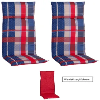 BEO Hochlehner Auflage 2 St. 100 x 50 x 5 cm rot kariert