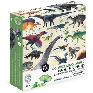 Vilac Puzzle 500 Teile – Dinosaurier – stimuliert die Koordination – Motorik und Problemlösung – poetisches und pädagogisches Universum – ab 8 Jahren, Mehrfarbig