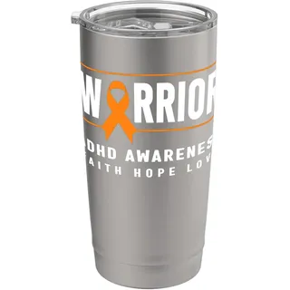 ADHS Awareness Warrior Shirt - Orange Ribbon ADHS Awareness Doppelwandiger Edelstahl-Thermobecher