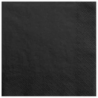 Partydeco Servietten, 3-lagig, schwarz, 33x33cm, 20 Stck./Pckg. SP33-1-010