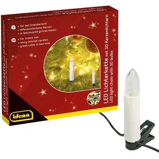 IDENA Kerzenlichterkette LED 16 m Elfenbein