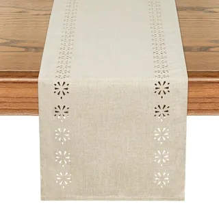 LOMOHOO Tischläufer Beige Boho 32x180cm Läufer Tisch Moderne Tischläufer Modern Tischläufers Tischdecke Abwaschbar für Küche Esstisch Geburtstag Party Hochzeit Weihnachten Tischdeko