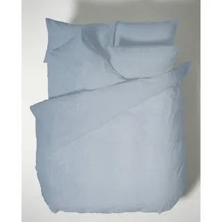 Plain Dyed Cotton Percal Denim Duvet Set 200TC 200 x 220 cm - 50 x 80 cm (2)