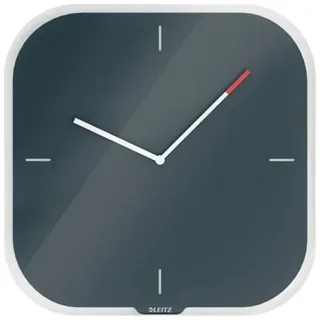 Leitz - Wanduhr Leitz Cozy Glass Grey | 1 Stück | 4 Stück - Grau