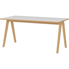 Bild Schreibtisch mit vier langen Tischbeinen aus Massivholz, GW-Helsinki 4173